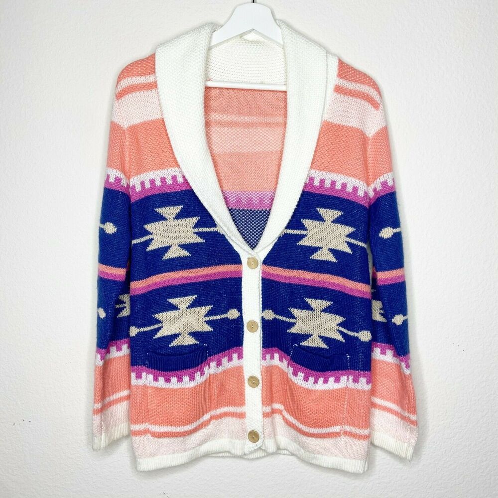 Ellison Wood Button Boho Pocketed Cardigan